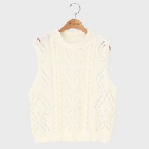 시크폭스 여성용 스카시펀칭 라운드 니트 베스트