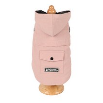 반려동물 두꺼운 캐주얼 후드 면패딩, 핑크