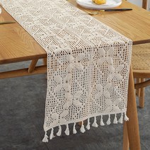 더플로우 버터플라이 크로셰 뜨개질 테이블러너, 30 x 260 cm
