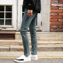 머시따 남성용 베이직 빅사이즈 워싱 밴딩 청바지