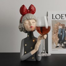 인테리어 소녀 조각상 장식 오브제, 와인글라스걸