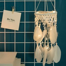드림캐쳐 무드등 마크라메 월행잉 벽장식소품, 원형캐쳐