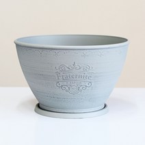 도시정원 엔틱 인테리어 낮은원형 2415 화분, 그레이