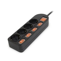 파워존 메인 개별 안전 멀티탭 4구 블랙 16A ME4100B, 1개, 10m