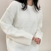 여성용 네크 루즈핏 니트