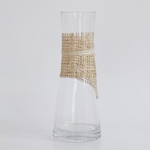 라탄 케인 커브 롱 유리병, 투명