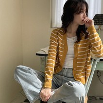 슈가펀 여성용 캐드 스트라이프 가디건