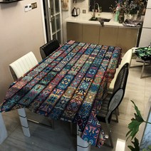 보헤미안 감성 패턴 다양한 패브릭 사각 식탁보, 15, 60 x 60 cm