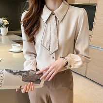 포플러앤씨 스우인 타이 블라우스