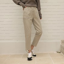 빼빼 여성용 허리 올밴딩 패치 포켓 스판 면팬츠