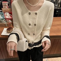 패션풀 여성용 레이스 더블 버튼 가디건 29200