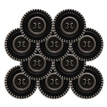 모차르트 단추 18mm, 은니/검, 10개
