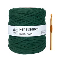 yarna 르네상스 패브릭얀 뜨개실 + 금속 왕코바늘 9mm, 44.다크그린