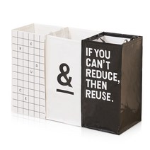 리본제이 양면 디자인 가정용 재활용 3단 분리수거함 L, 혼합색상, 1개