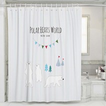올셋 프리미엄 욕실 샤워커튼 베어월드 120 x 180 cm, 1개