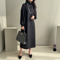 쿨쿠 여성용 기모 터들 루즈핏 원피스