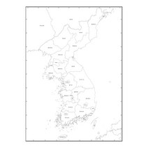 지도닷컴 한반도백지도 도광역시명칭 양면코팅형 150 x 210 cm, 1개