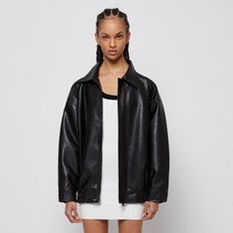 레이디볼륨 여성용 레더 오버핏 빈티지 점퍼 9041