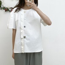버튼포인트 프릴 블라우스 MG7BLB265