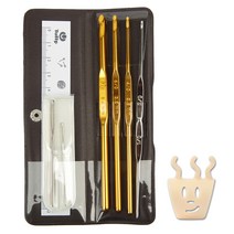 브랜드얀 튤립 클래식 모사용 코바늘 세트1 TCK-001 + 니팅링, 블랙(코바늘세트), 아찌(니팅링), 1세트