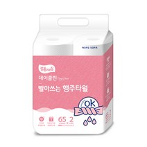 잘풀리는집 데이클린 빨아쓰는 행주타월 65매, 2롤, 1팩