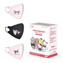 어린숨 엣지 산리오 아트심볼 컬러 마스크 대형, 30개입, 1개, 쿠로미