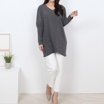 여성용 양브이넥 루즈핏 롱 가오리뷔뷔티