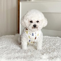바이담수미 강아지 방울곰 누빔 조끼, 아이보리