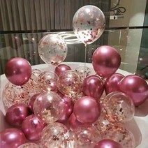 팡파티 파티풍선, 50개, 핑크 앤 투명
