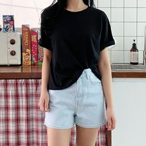 투데이앤룩 여성용 실켓 크롭 티셔츠