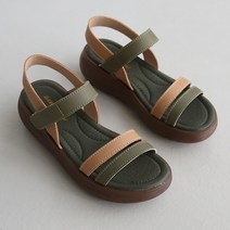 단골언니 여성용 콤비 스트랩 통굽 로잘린 샌들 5cm