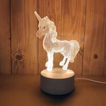 쿼르디 LED 아크릴 3D 무드등 USB 온오프 스위치 유니콘, 혼합색상