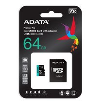 에이데이타 마이크로SD 메모리카드 UHS-I U3 V30S A2, 64GB