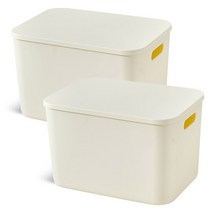 마켓플랜 심플리 포인트 리빙박스 XXL, 2개, 아이보리