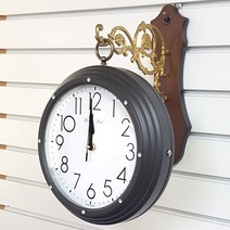 Goldenbell p블링 양면 벽걸이시계, 블랙(13_66)