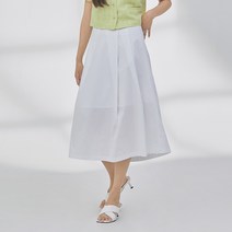 플레어 코튼 롱 스커트