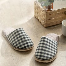 데코뷰 남성용 멜란체크 털 실내화, 차콜