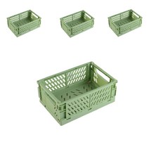 생각나래 생각정리 공장용 가정용 다용도 접이식 폴딩박스 중 25.5 x 16.5 x 10.3 cm 3.6L, 그린, 4개