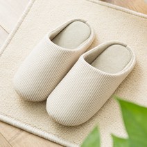 라운드 스트라이프 면 실내화 슬리퍼 1p, 베이지(G7111)