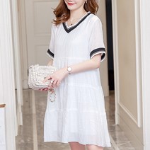 테니스 스타일 브이라인 출산웨어 임산부 반소매 원피스