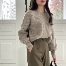 슈가펀 여성용 모릿 파스텔 세미 크롭 니트