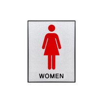 아트사인 부착식 알루미늄 여자화장실 표지판 대형, WOMEN, 1개