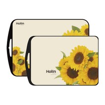 Holin 3중 TPU 양면 도마 2종 세트 썬 플라워, 1세트, 도마 중 + 대