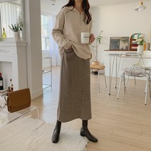 H라인 울 롱 스커트 SK4201K1B