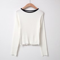 럽스 아리안골지 입술넥 기본 니트