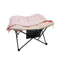 워킨위드 강아지 펫캠퍼 높이조절 탈부착이불 덮자 캠핑의자, 핑크
