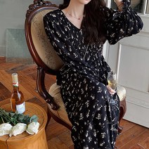 MA 미니 플라워 브이넥 원피스