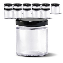 미르코리아 유리병 미니원형러그 블랙, 12개, 100ml