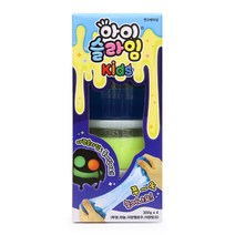 아모스 아이슬라임 KIDS 300g x 4종 세트, 투명, 하늘, 야광 옐로우, 야광 핑크