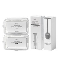 모나코올리브 포켓속 치 티켓 일회용 치실 자동디스펜서 8cm + 치실 7.5cm 50p x 2p, 1세트